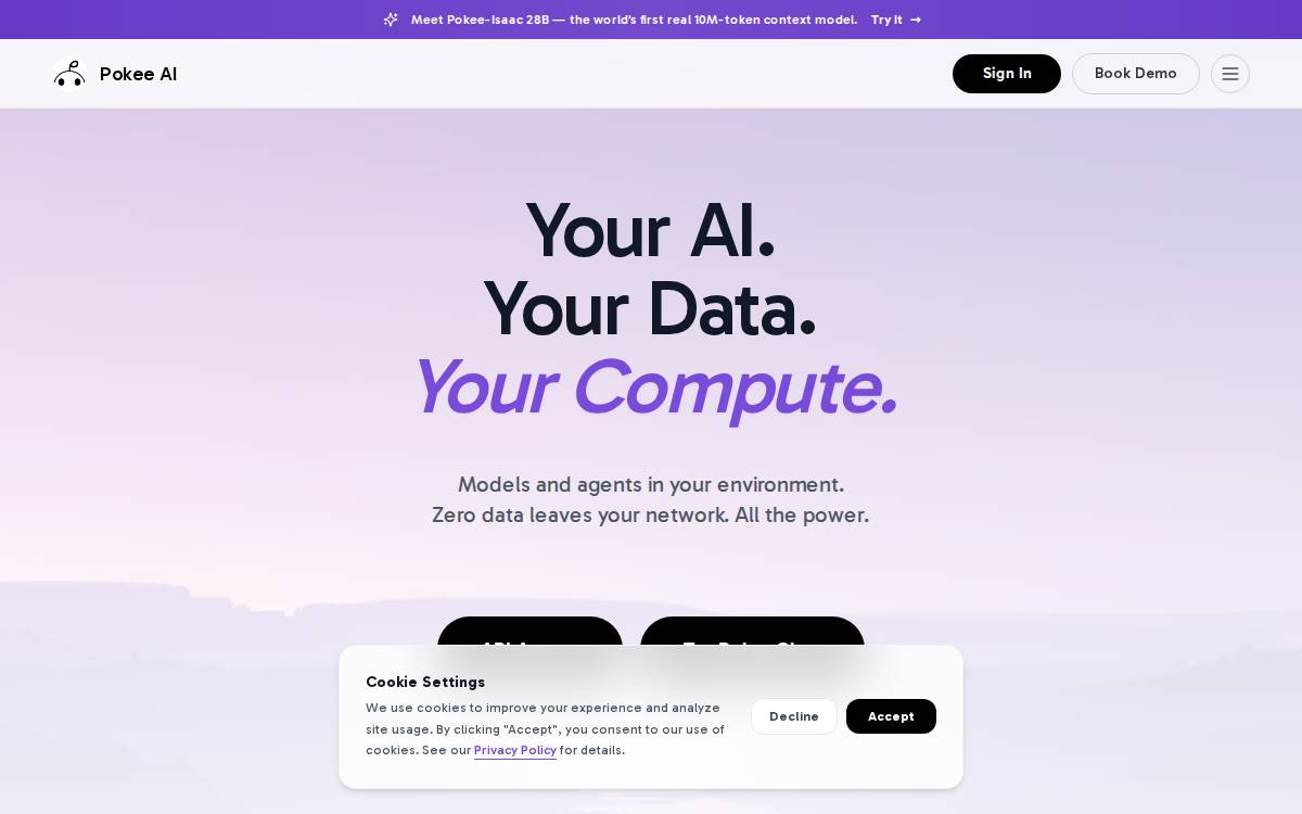 Pokee AI website preview