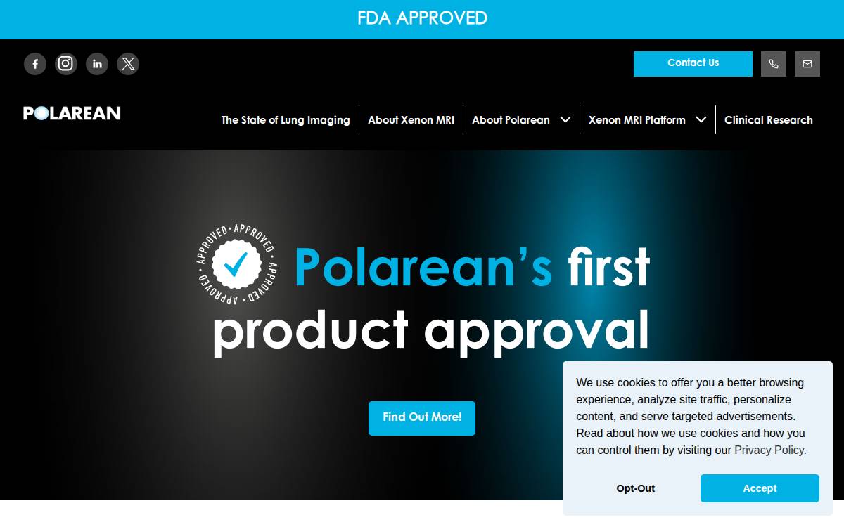 POLAREAN, INC. website preview