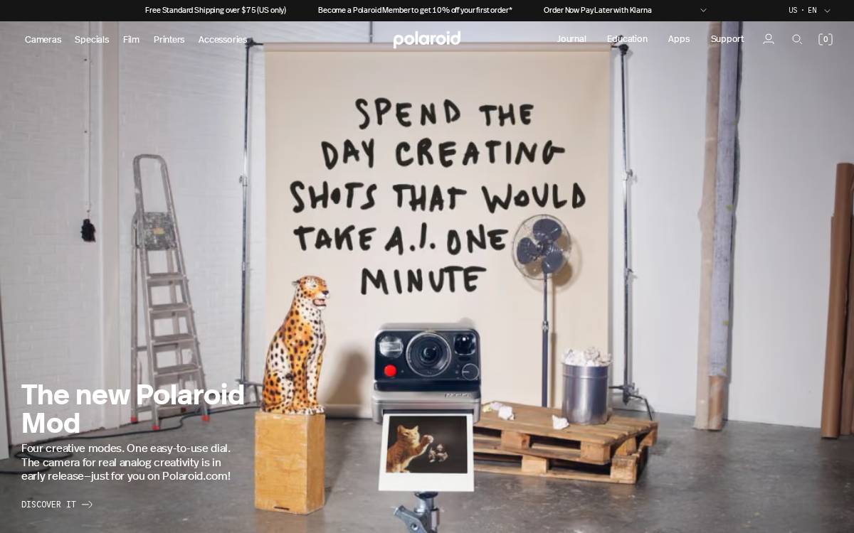 Polaroid website preview