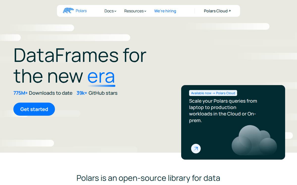 Polars website preview