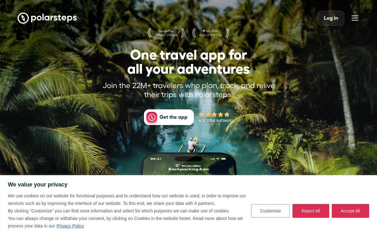 Polarsteps website preview