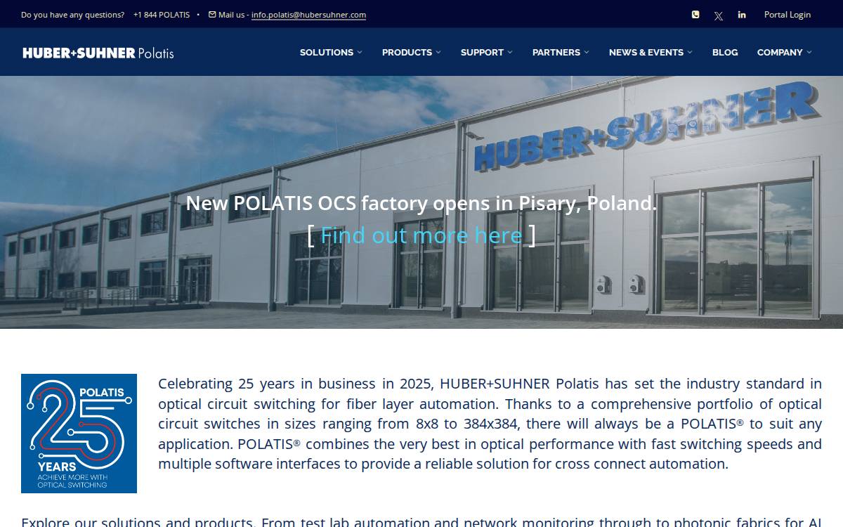 Polatis, Inc. website preview