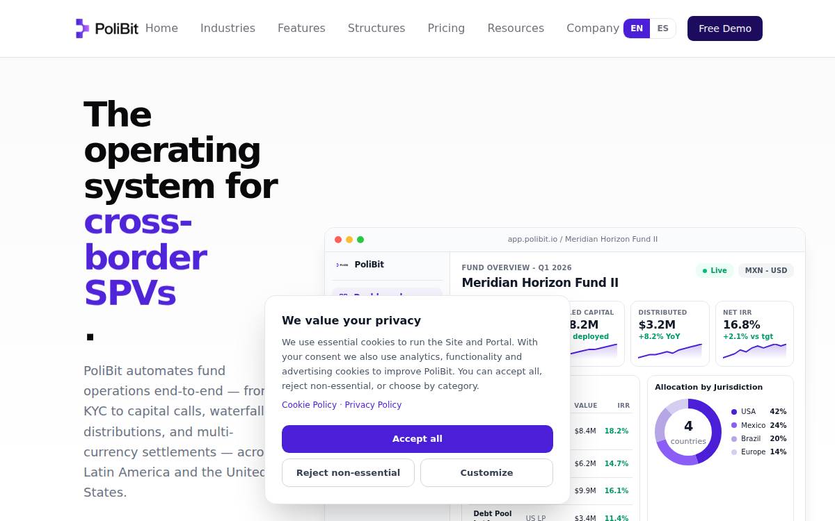PoliBit website preview