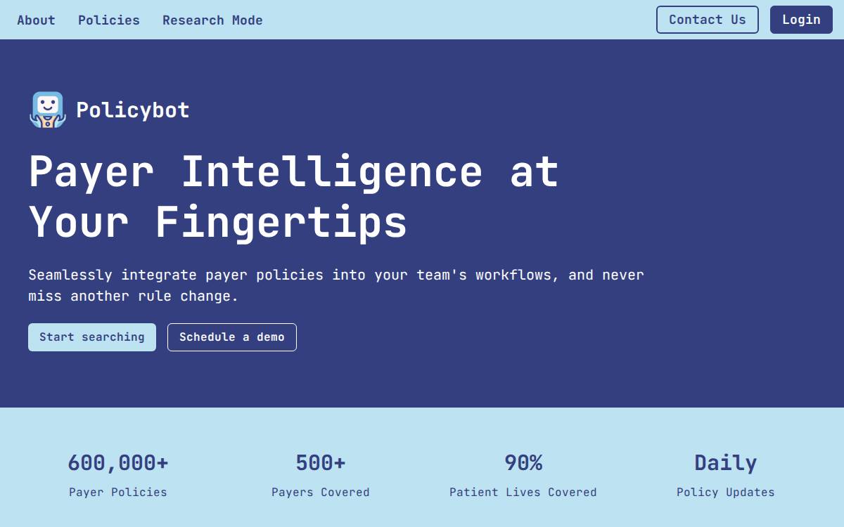 Policybot website preview