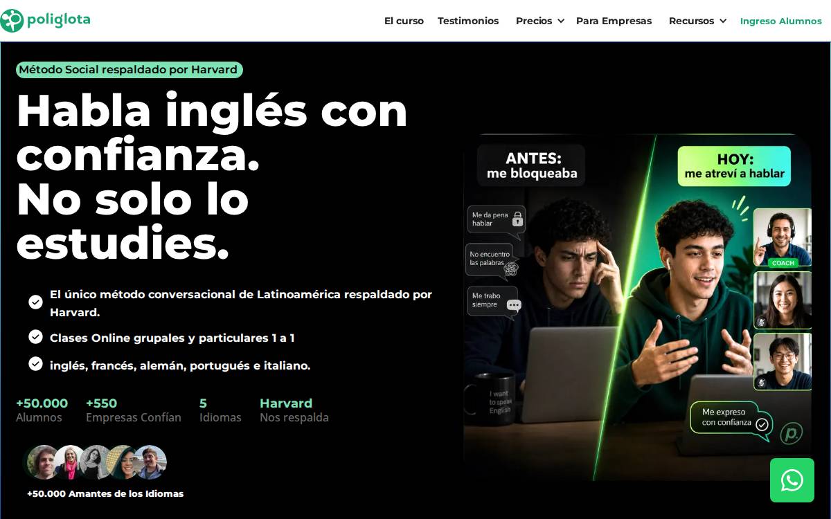 Poliglota website preview