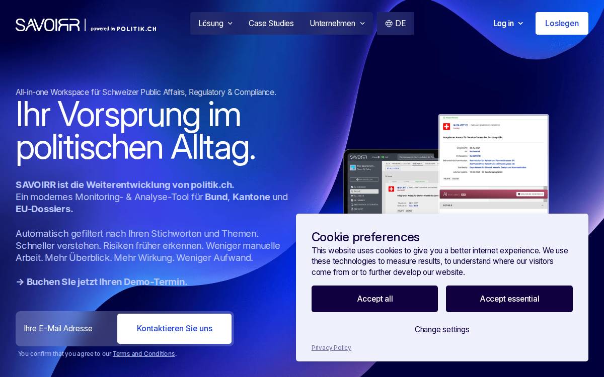Politik website preview