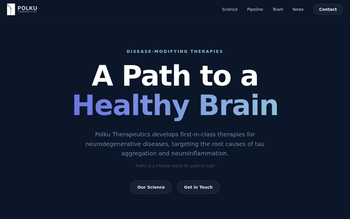 Polku Therapeutics website preview