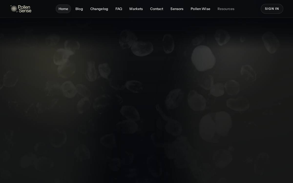 Pollensense website preview