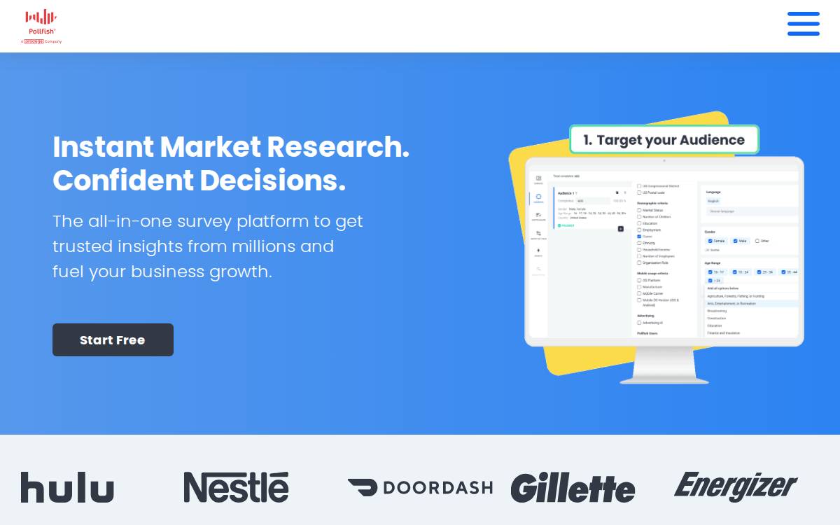 Pollfish website preview