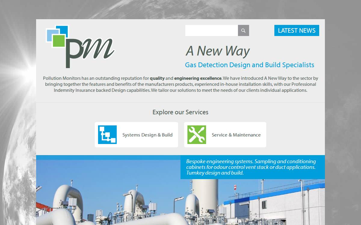 Pollution Monitors website preview