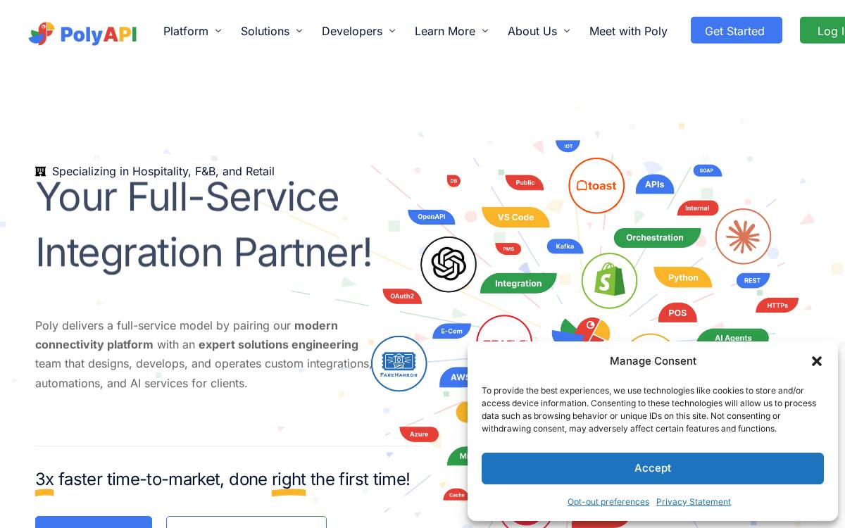 Poly API website preview