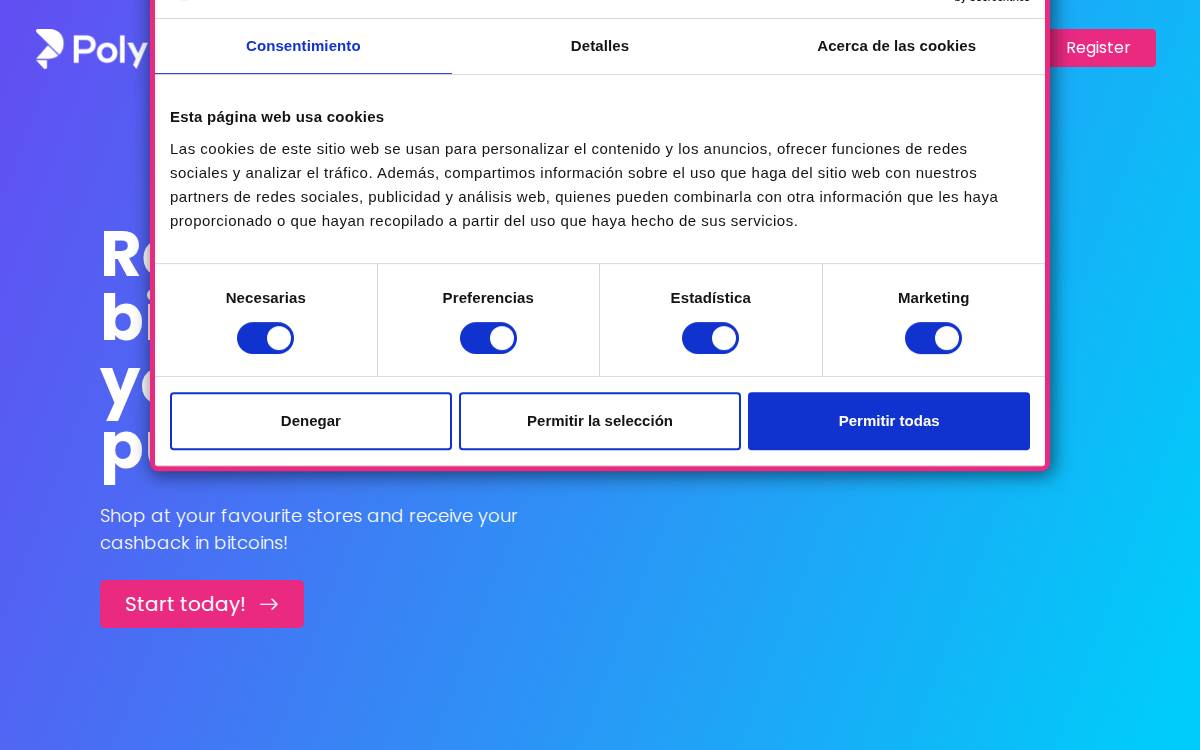 Polycashback website preview