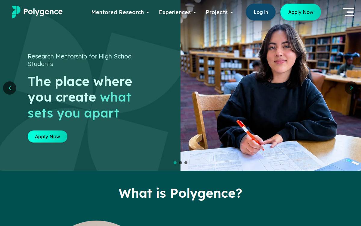 Polygence website preview