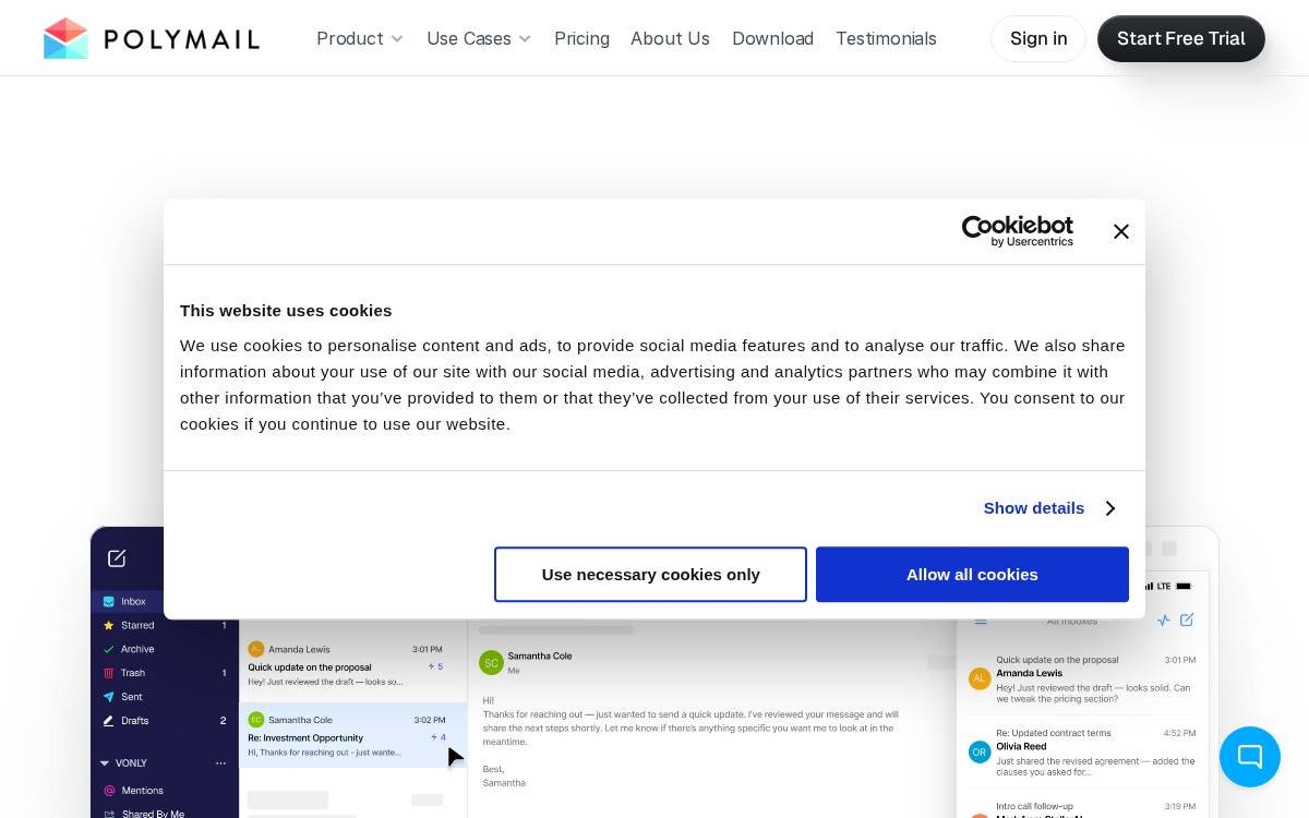 Polymail website preview