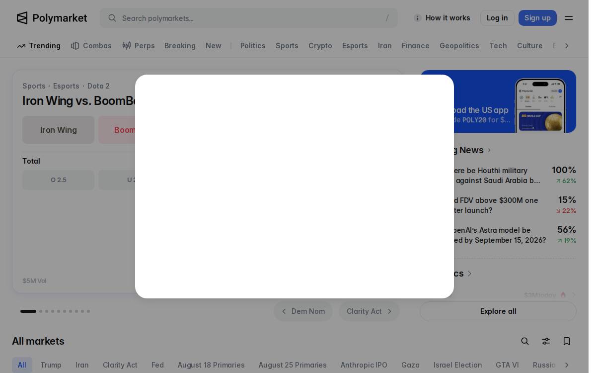 Polymarket website preview