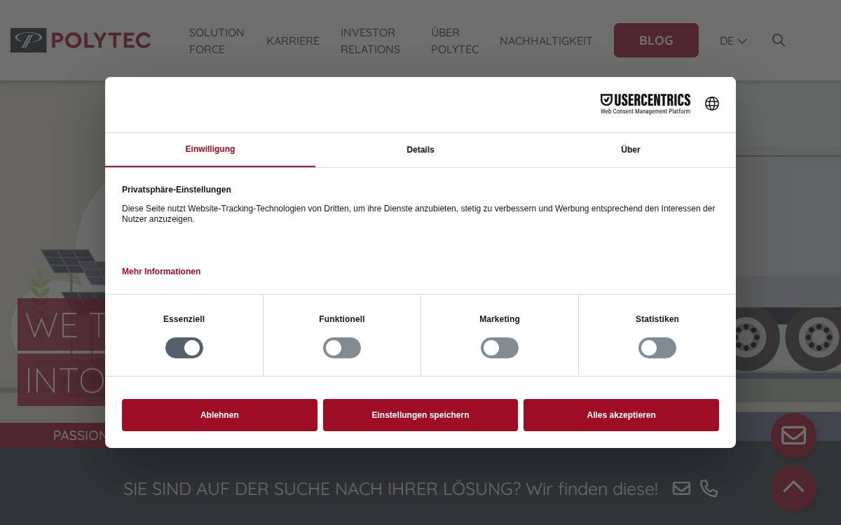 Polytec Holding AG website preview