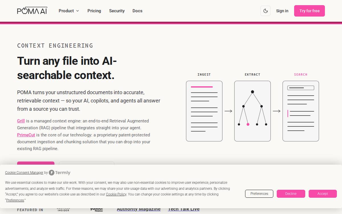 POMA website preview
