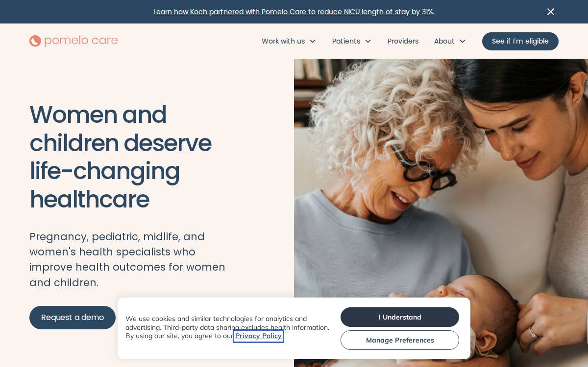 Pomelo Care website preview