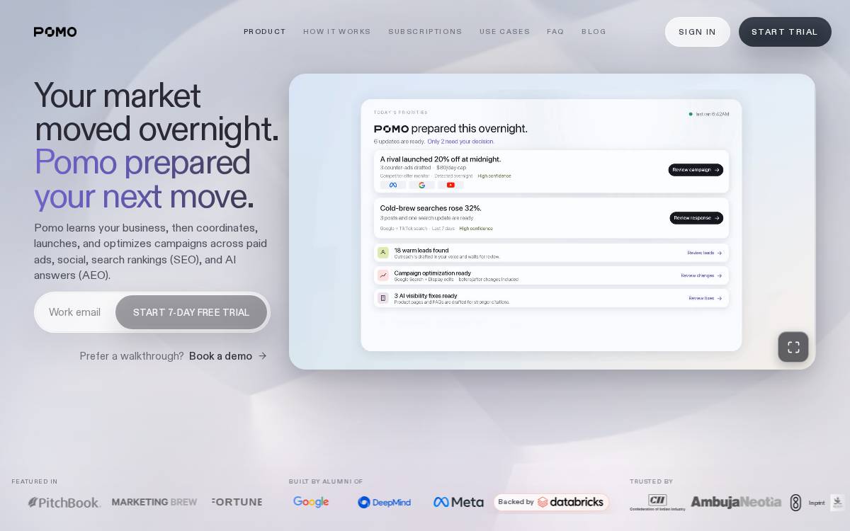 Pomo website preview