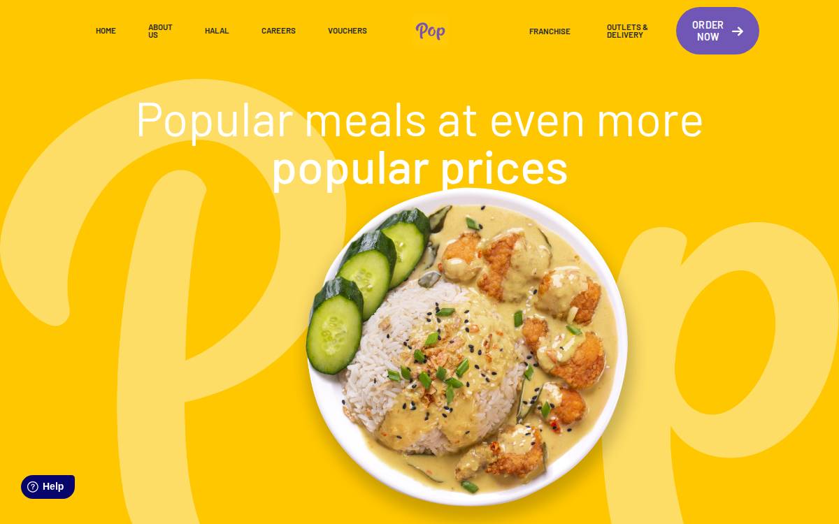 Pop Meals website preview