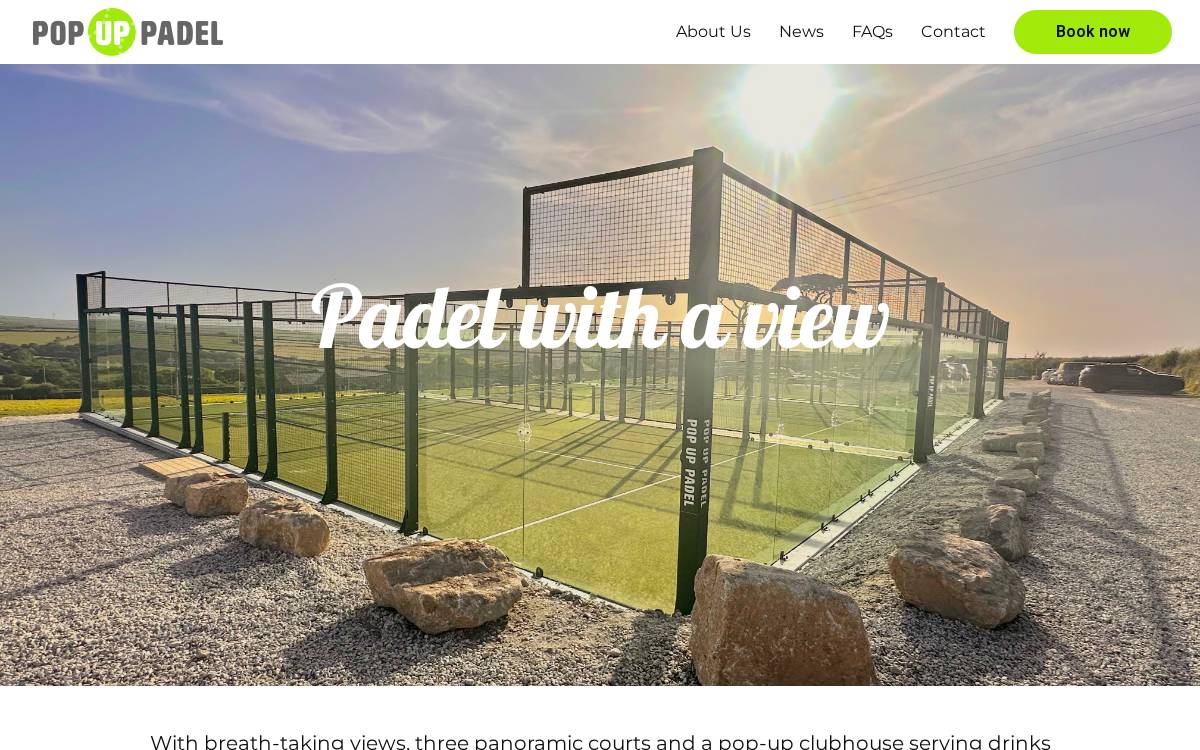 Pop Up Padel website preview