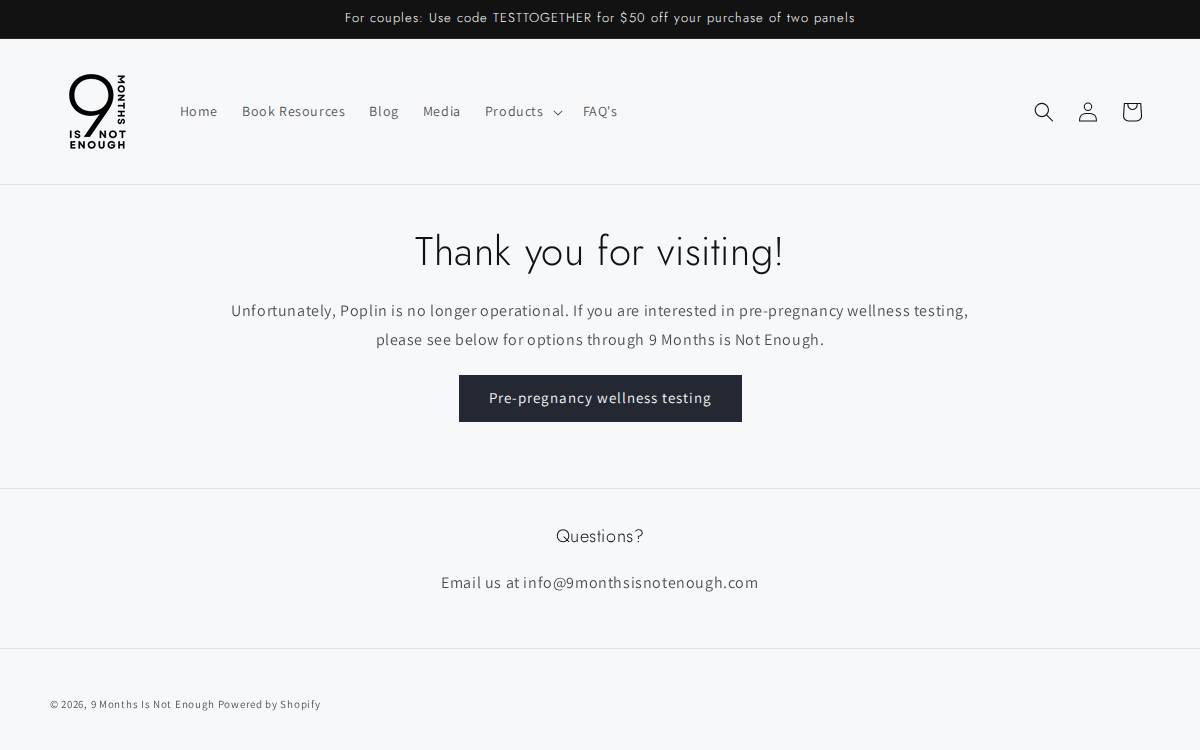 Poplin website preview