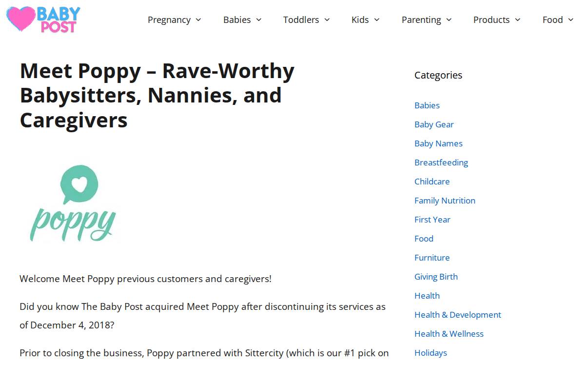 Poppy website preview