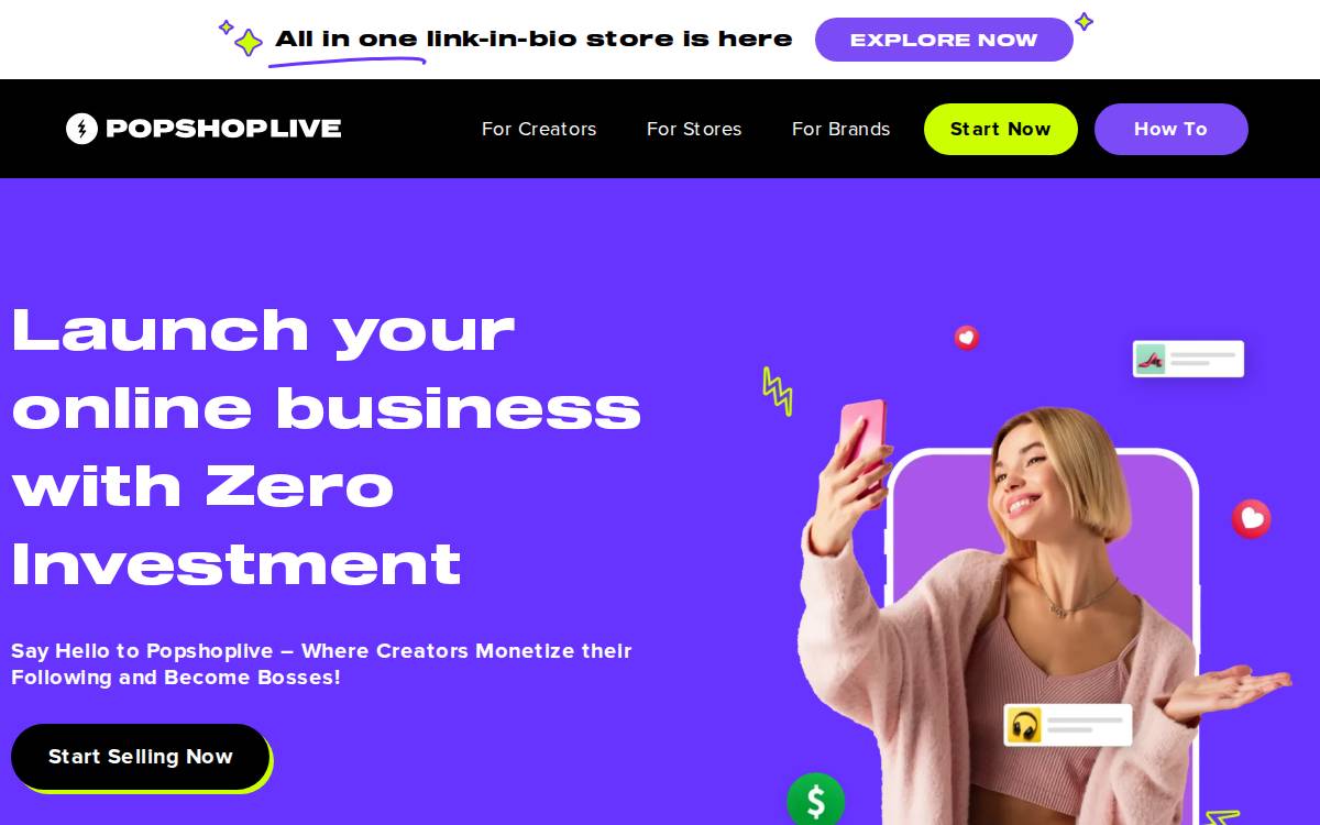 Popshop Live website preview