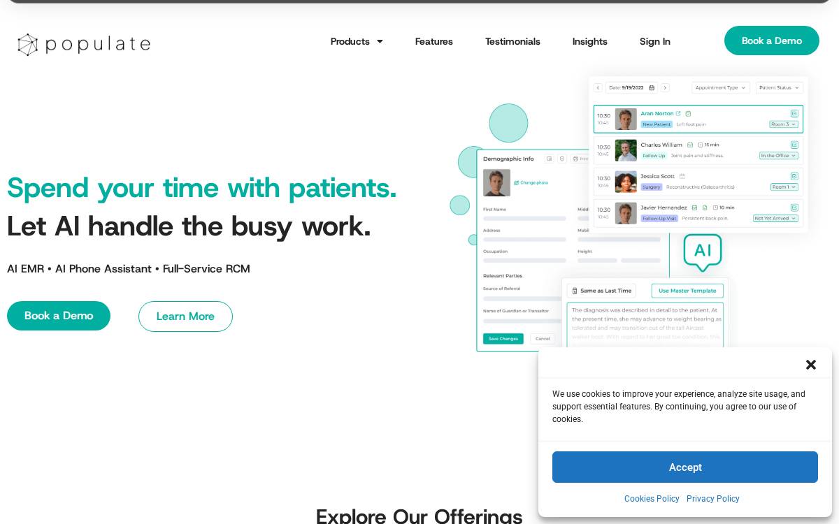 Populate EMR website preview