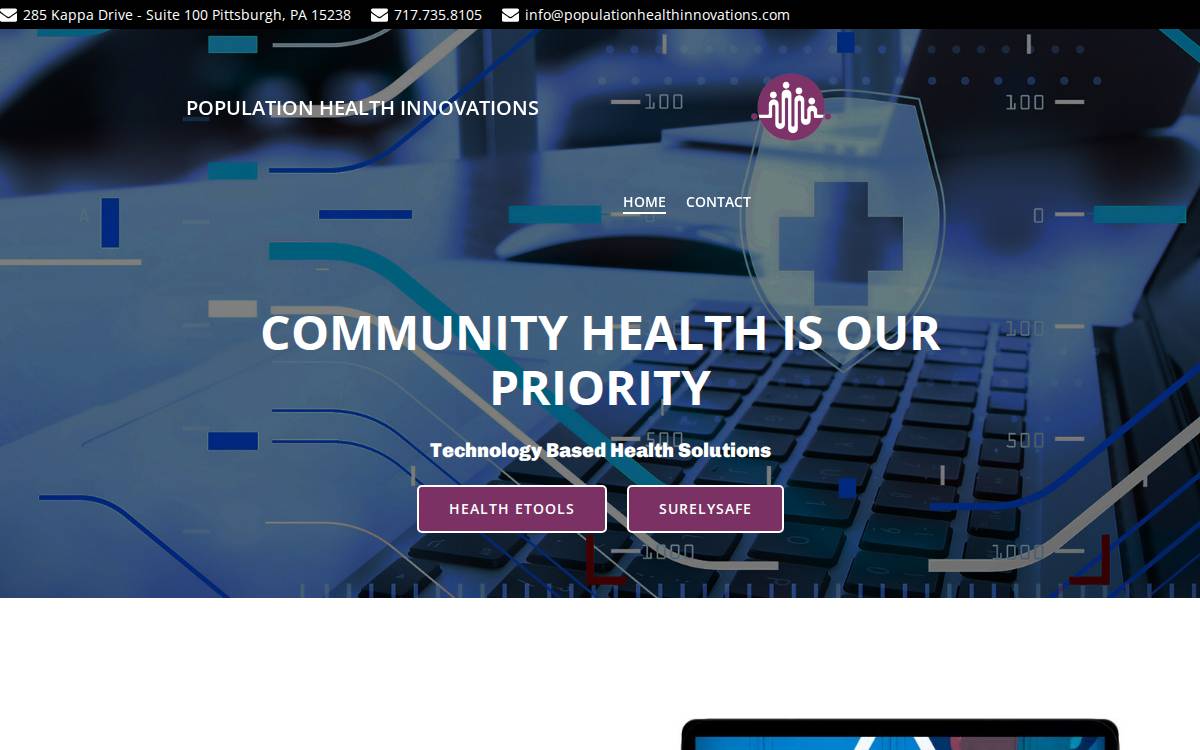Population Health Innovations website preview