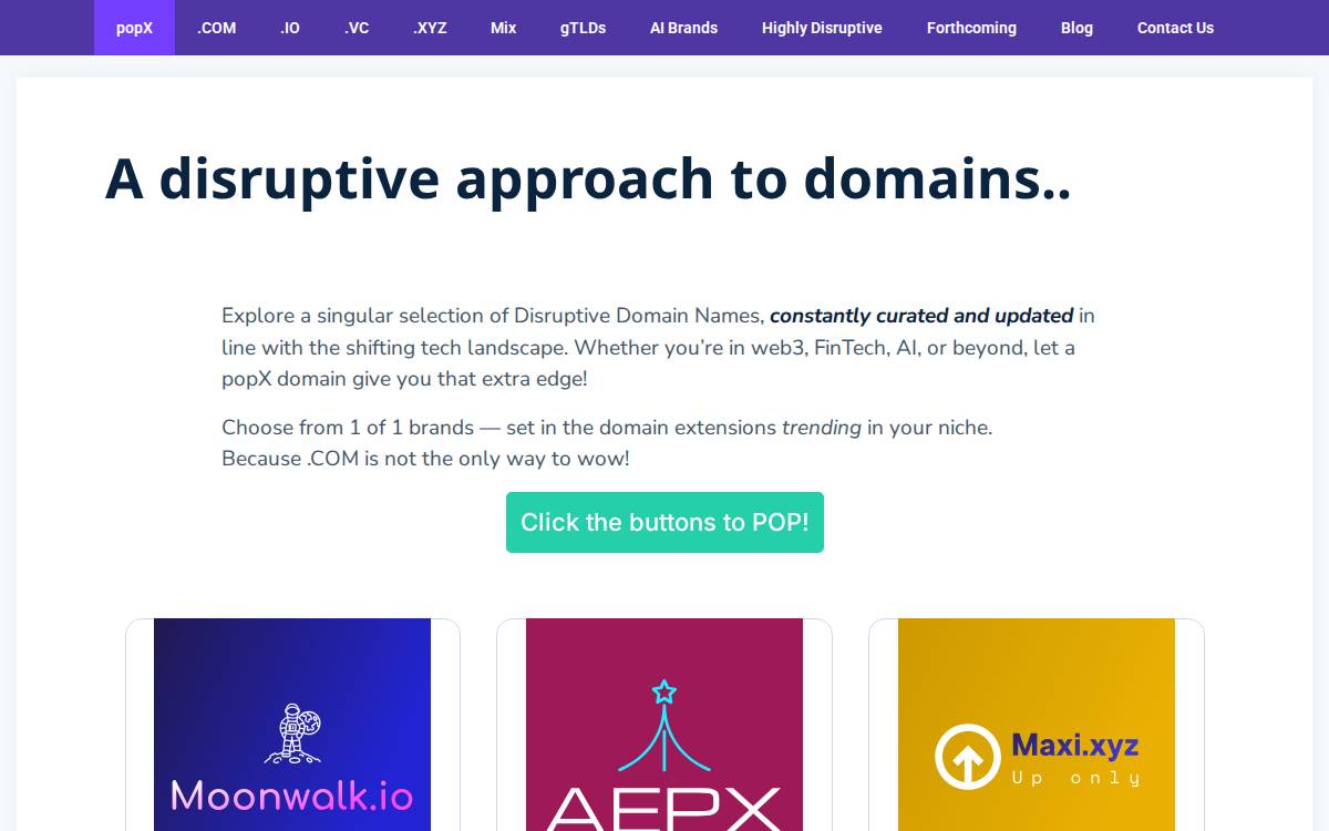 Popx website preview