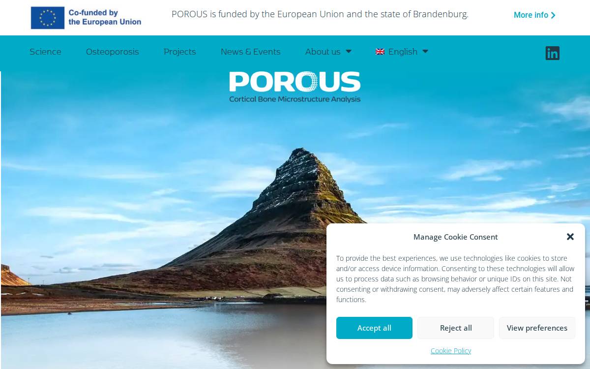 Porous Gmbh website preview