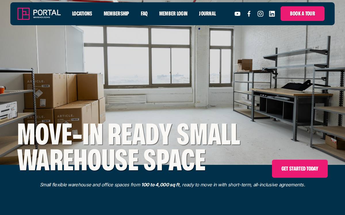 Portal Warehousing website preview