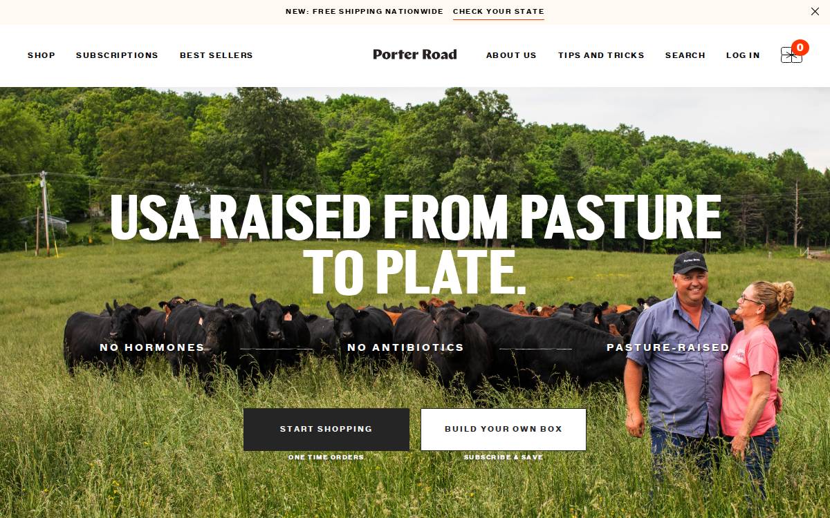 Porter Road Butcher website preview
