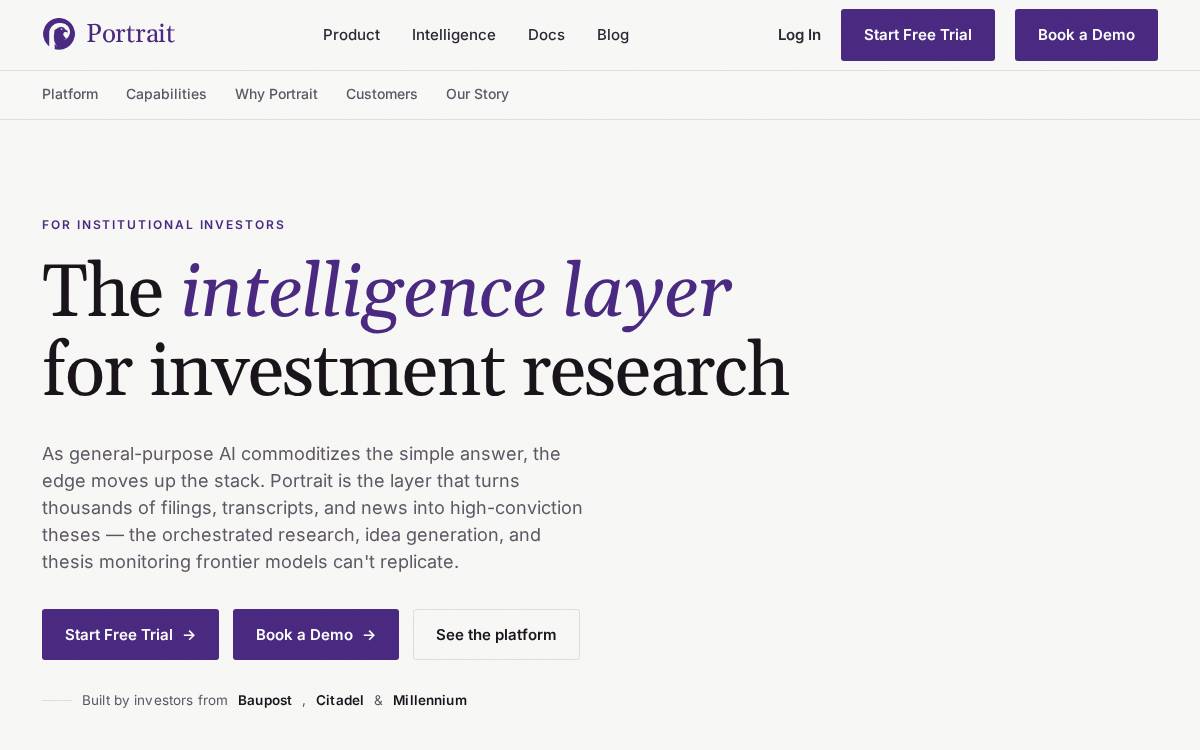 Portraitanalytics website preview