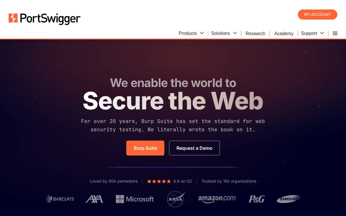 PortSwigger website preview