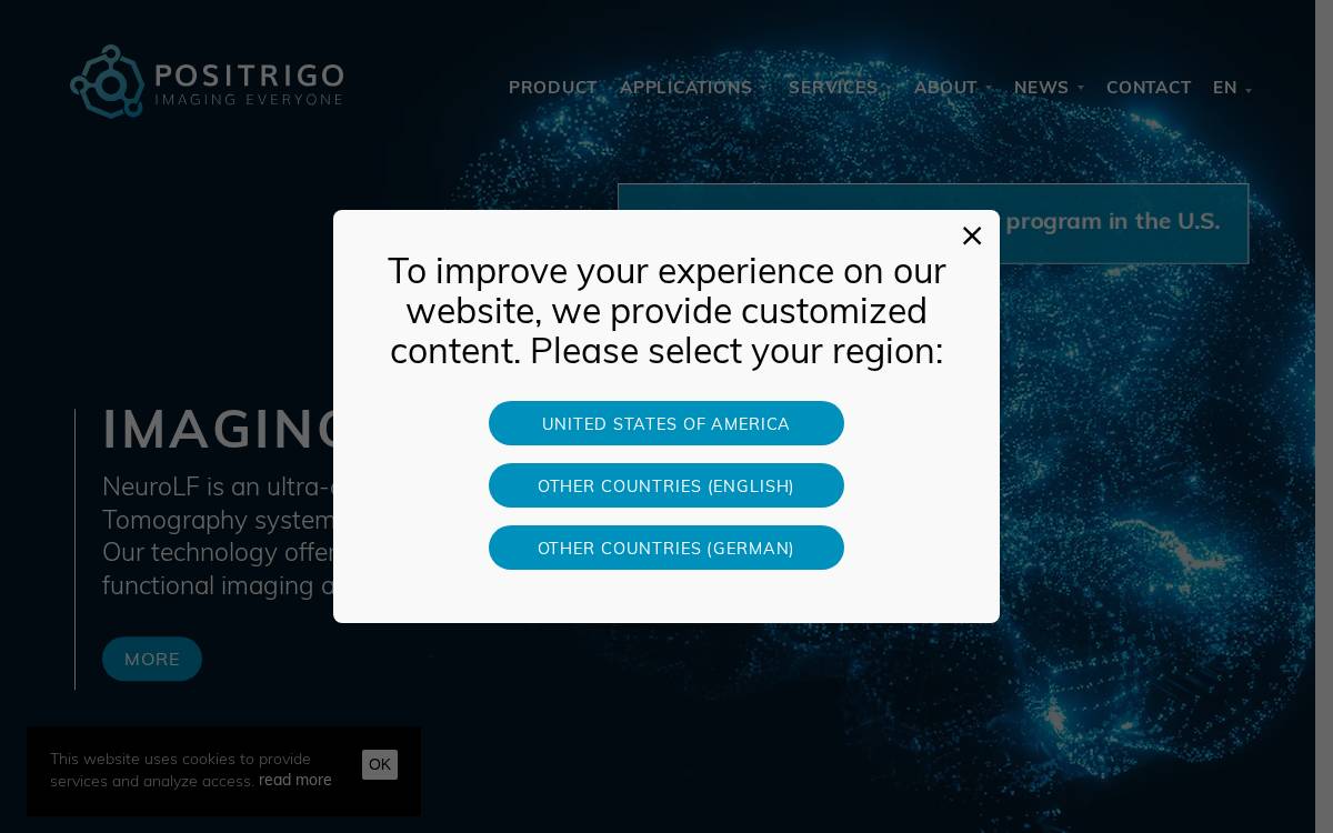 Positrigo website preview