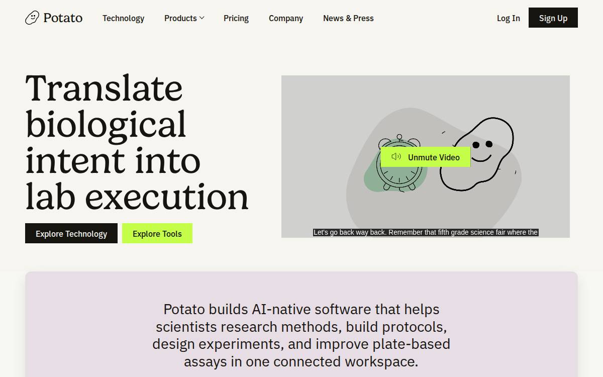 Potato website preview