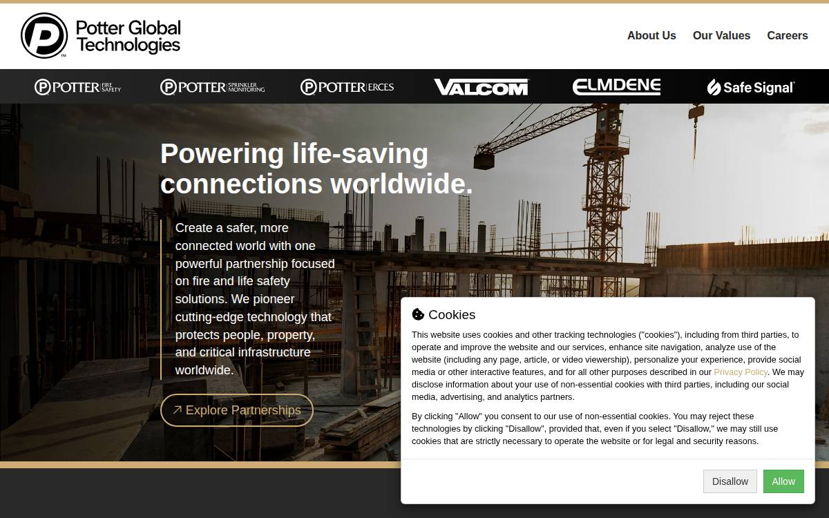 Potter Global Technologies website preview