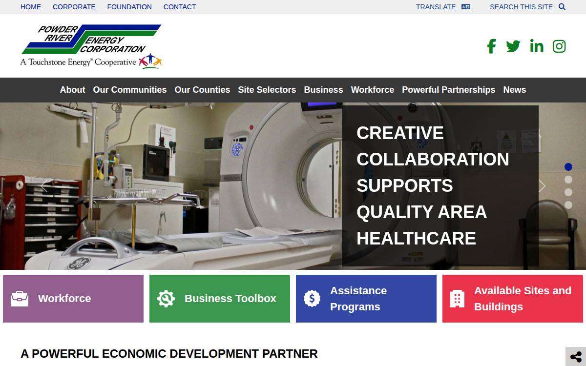 Powder River Energy Corporation website preview