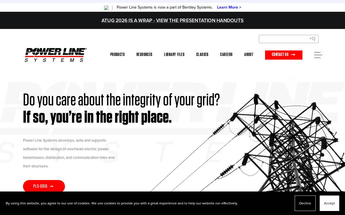 Power Line Systems website preview