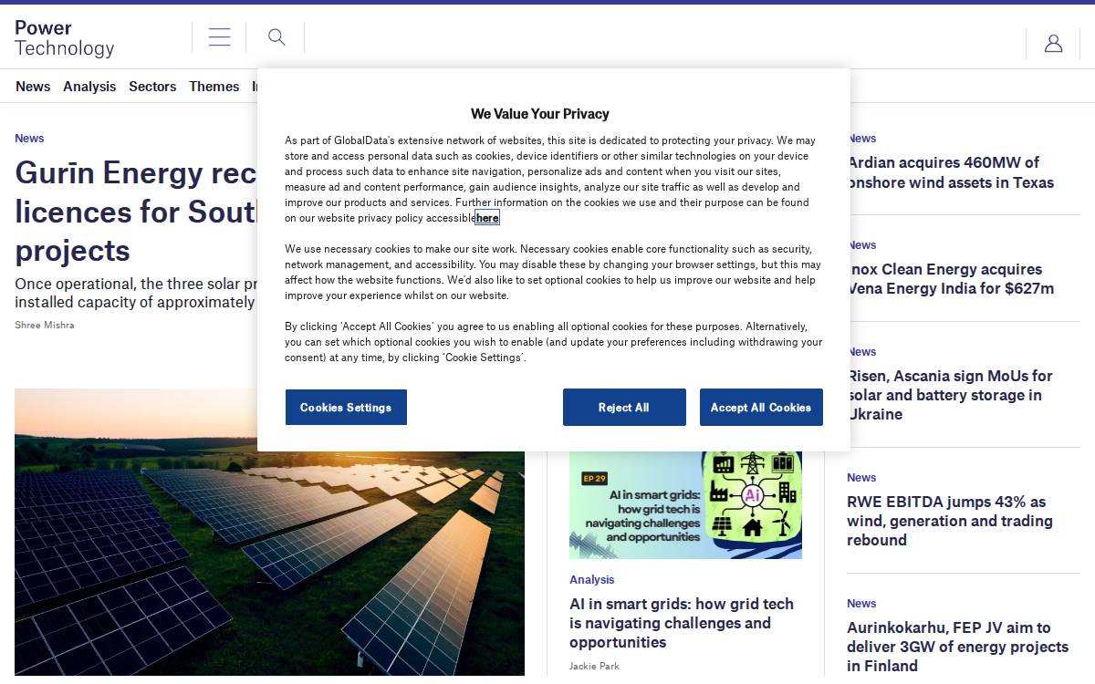 Power Technology website preview