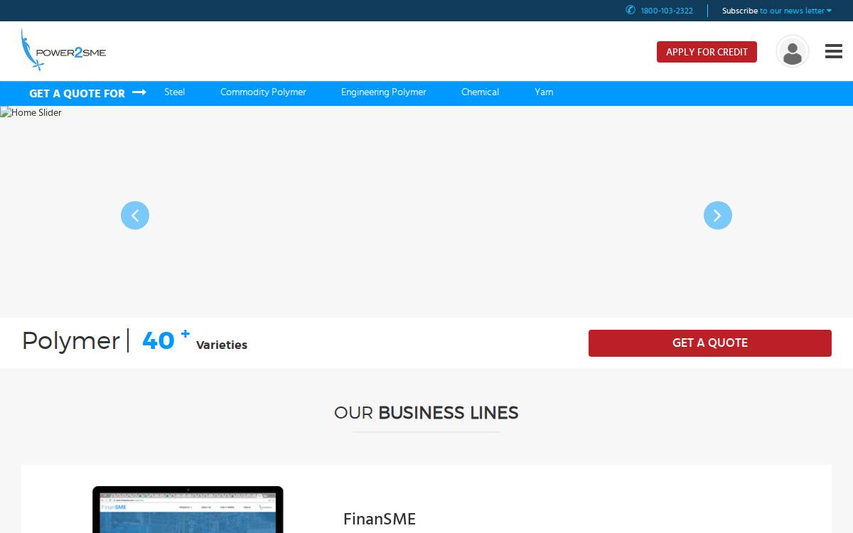 Power2SME website preview
