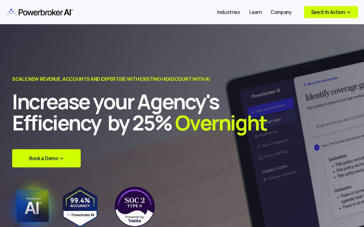 Powerbroker AI website preview