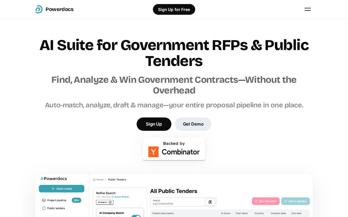 Powerdocs website preview