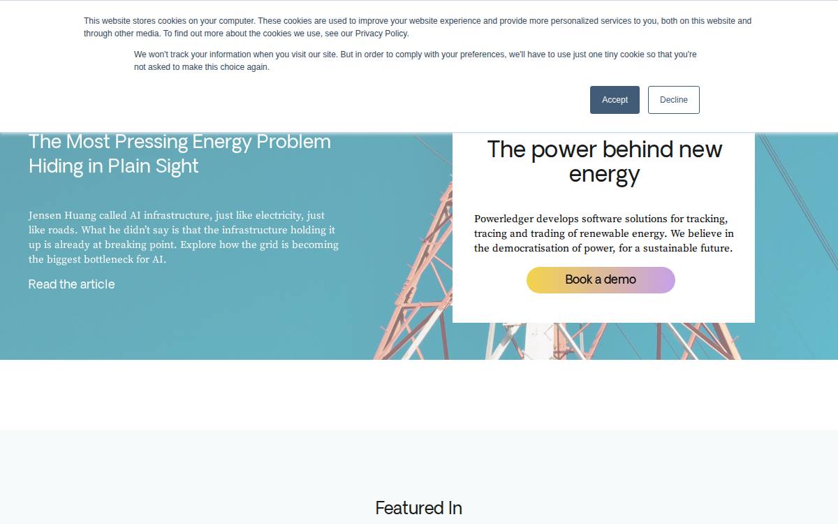 Power Ledger website preview