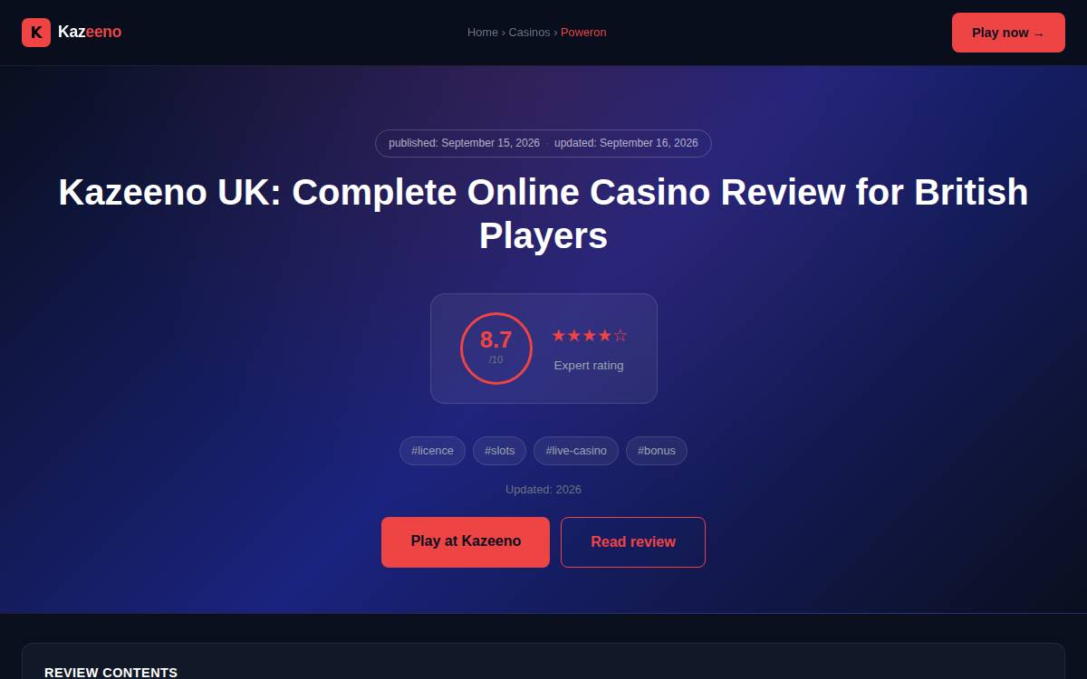 PowerON website preview
