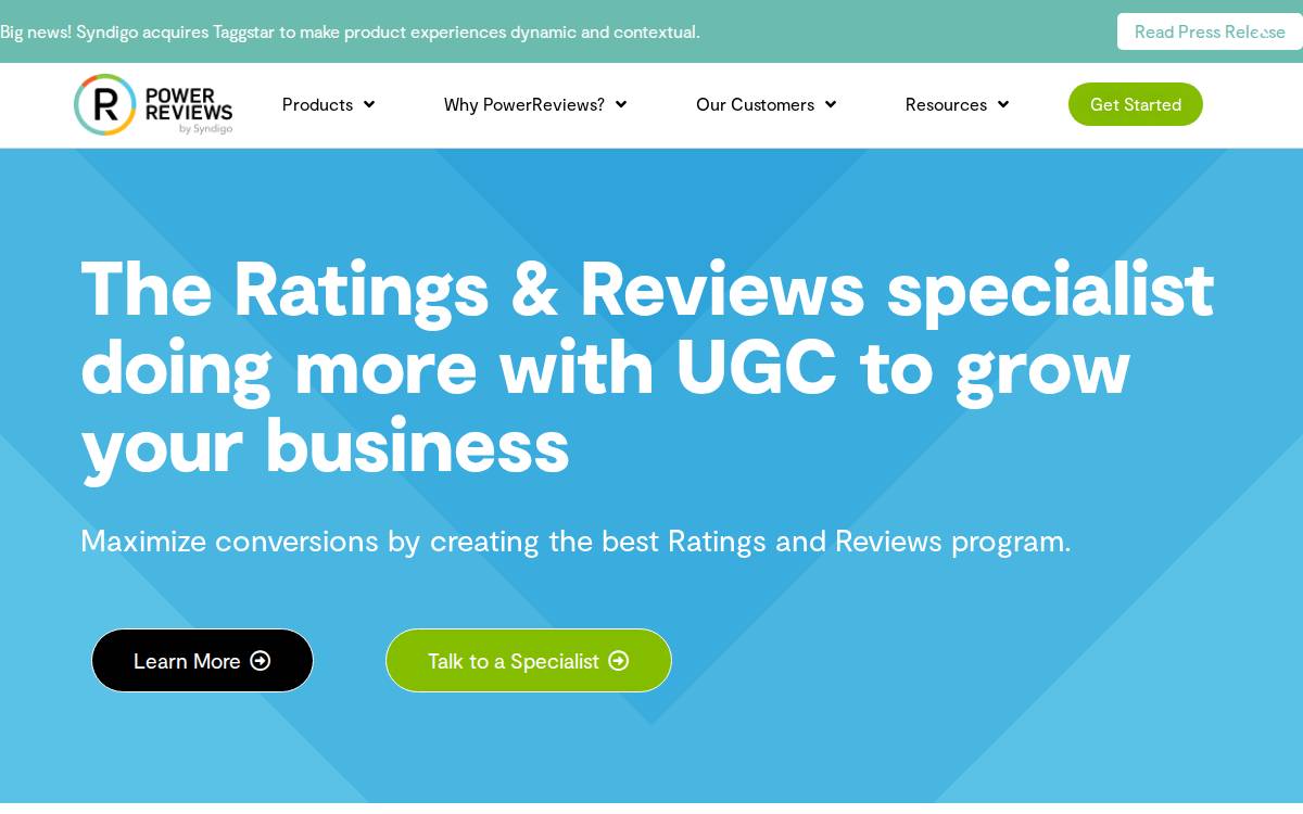 PowerReviews website preview