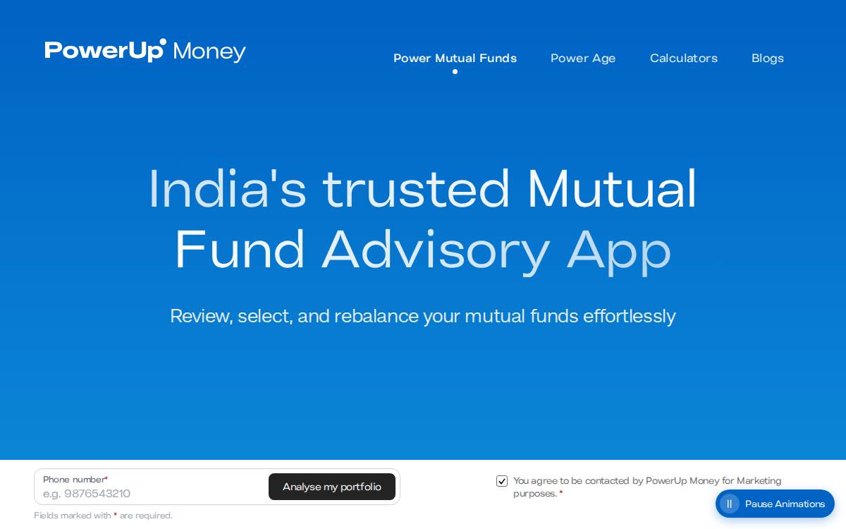 Powerup Money website preview