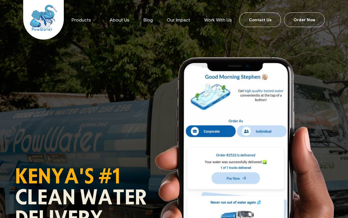Powwater website preview
